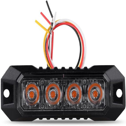 1PCS 4LED Strobe Warning Grille Flashing Lights Emergency Universal Trailer Truck Police Strobos Car Security Signal Lamp 12-24V