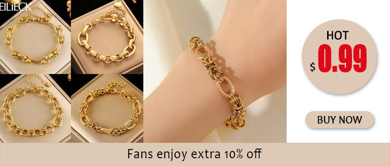EILIECK 316L Aço Inoxidável Torcido Pulseira Bracelete Para Mulheres Tendência Banhado a Ouro 18K Corrente de Pulso Impermeável Joias Presente Festa