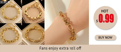 EILIECK 316L Aço Inoxidável Torcido Pulseira Bracelete Para Mulheres Tendência Banhado a Ouro 18K Corrente de Pulso Impermeável Joias Presente Festa