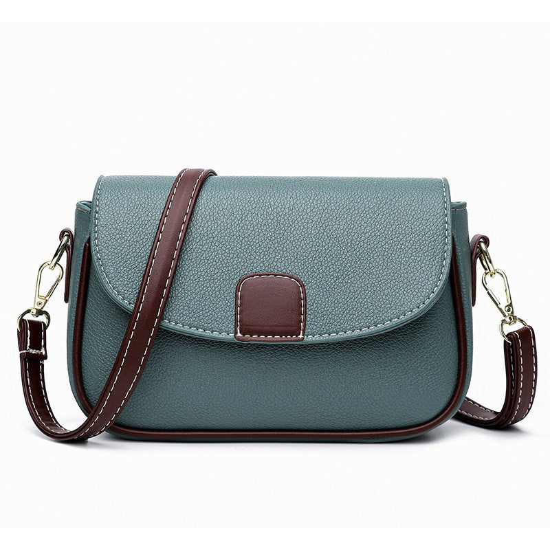 PU Leather Shoulder Bags For Women Fashion Flap Crossbody Messenger Bag Luxury Contrast Color Messenger Handbag Shopping Purse