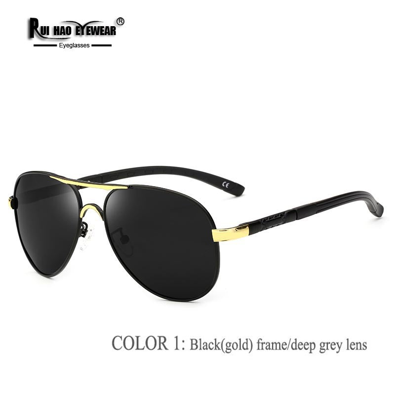 Outdoor Driving Sunglasses Mens Fashion Pilot Polarized Sun Glasses Men Women Polycarbonate Lenses 0945
