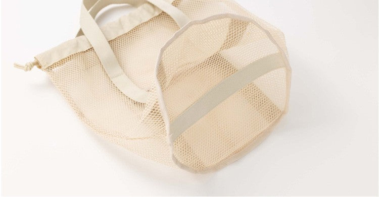 Travel Large Capacity Mesh Nylon Cosmetic Bag Organizer Foldable Casual Mesh Drawstring Bags Rope Bundle Pocket Swim Washing Bag