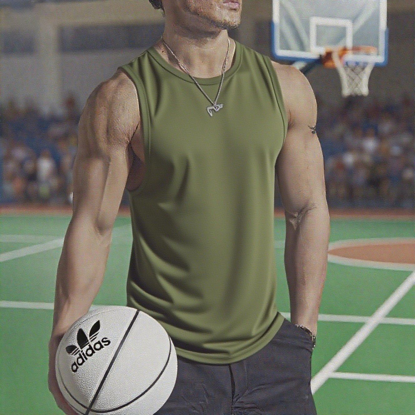 Summer Men's Gym Tank Top Fitness Training Clothing Quick-drying Loose Bodybuilding Sleeveless Shirt Men Fashion Basketball Vest