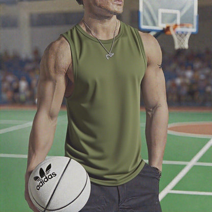 Summer Men's Gym Tank Top Fitness Training Clothing Quick-drying Loose Bodybuilding Sleeveless Shirt Men Fashion Basketball Vest