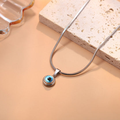 Colar com Pingente Simples Oval de Pedra da Lua e Água-marinha para Mulheres Meninas Corrente Cobra de Luxo Colar da Moda Joias Presentes