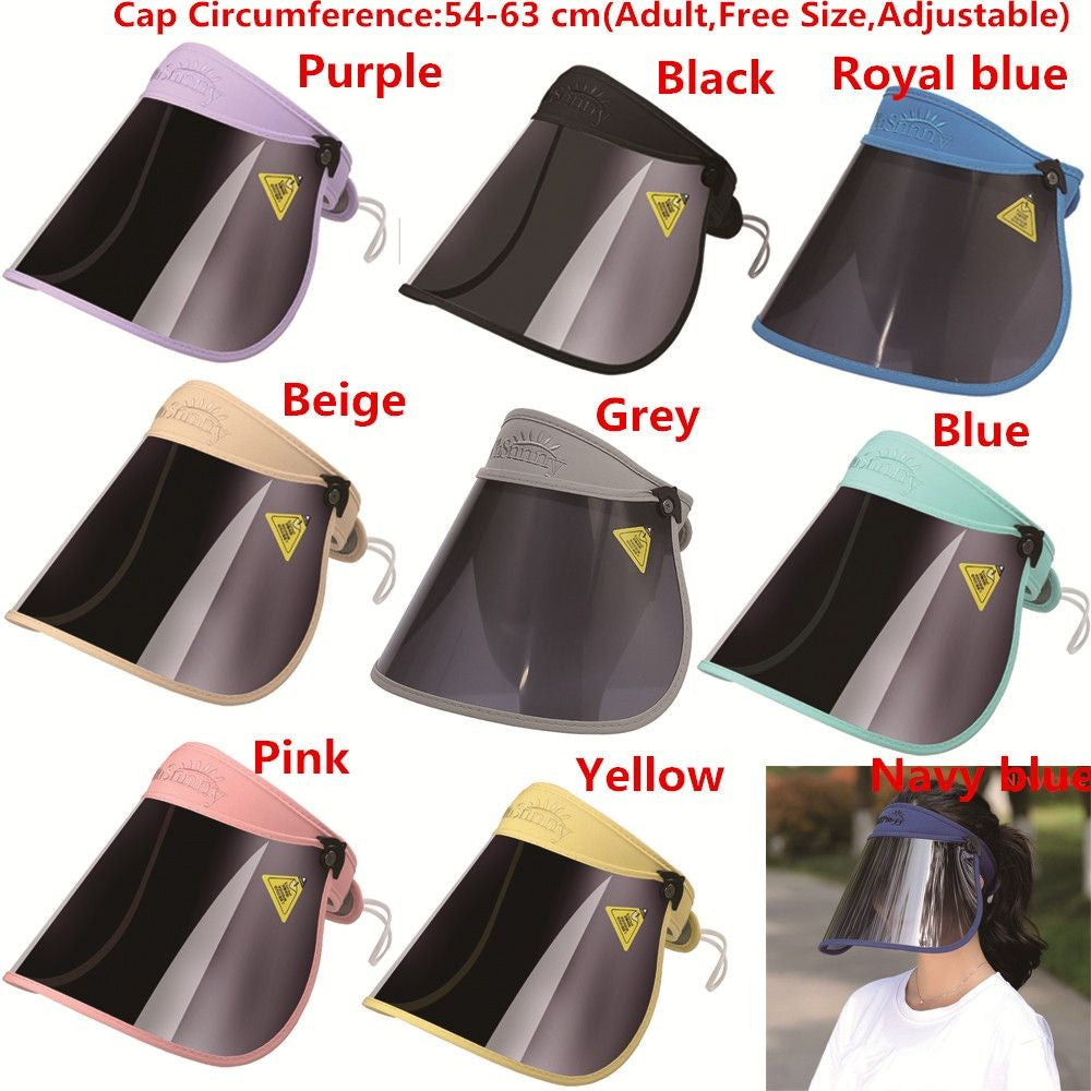 Summer Large Lens Sun Hat Outdoors Sport Anti-UV Visor Face Cover Shield Foldable Portable Men Women Empty Top Hat