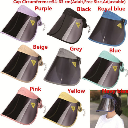 Summer Large Lens Sun Hat Outdoors Sport Anti-UV Visor Face Cover Shield Foldable Portable Men Women Empty Top Hat