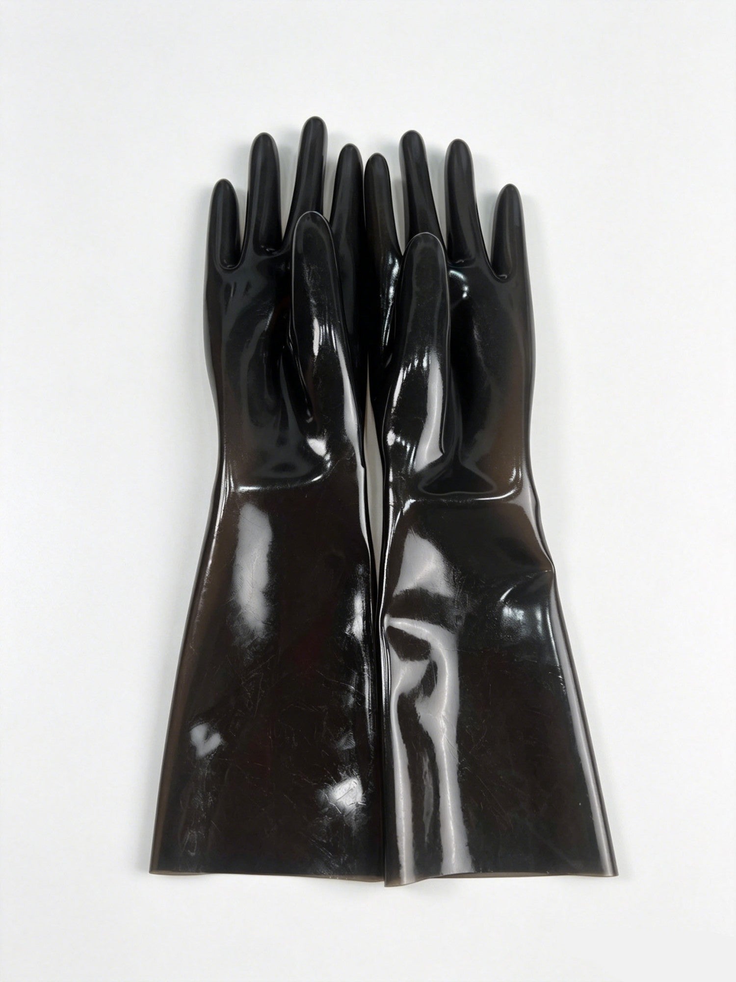Transparent Lilac Rubber Short Gloves Elastic Snug Fit