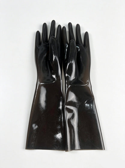 Transparent Lilac Rubber Short Gloves Elastic Snug Fit