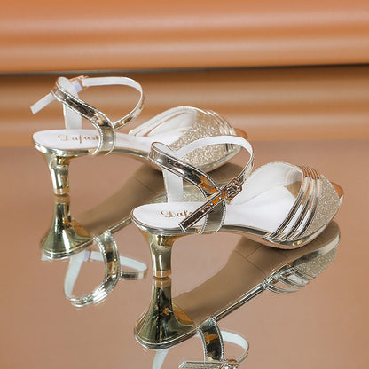 shoes woman trend Summer New Style British Style Fish Mouth Buckle Fashion Open-toe Sandals Women Fashion Comfortable High Heels