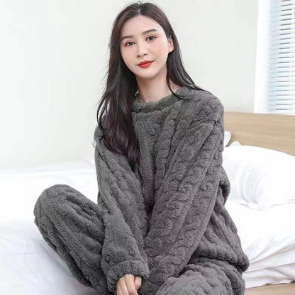 Winter Women's New Pajamas Homewear Suit Women's Fall and Winter Warm Clothes Coral Velvet Leisure Pajamas Padded Homewear