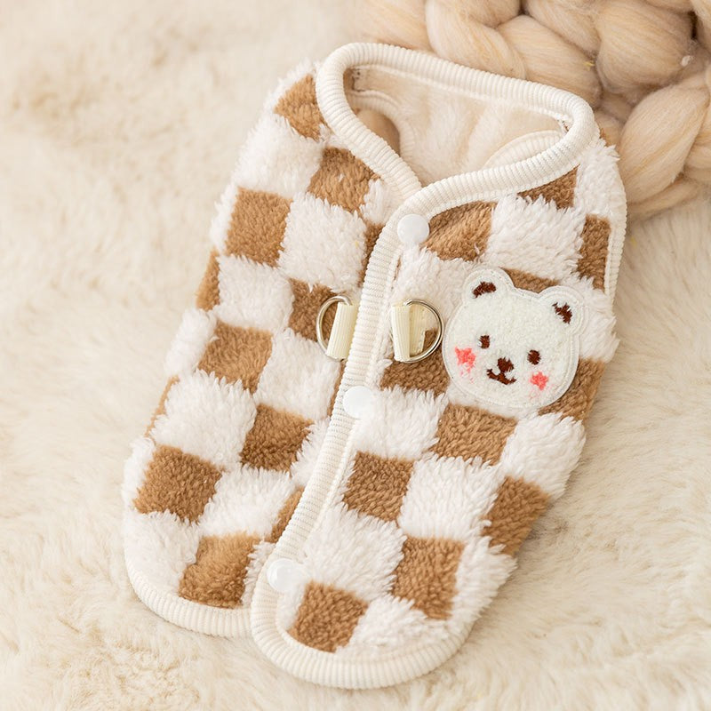 Roupas de cachorro de lã de outono Colete de cachorro com estampa de coelho Moda Moletom de cachorrinho Quente Colete de gato Pulôveres Moletons de estimação Fantasia de chihuahua