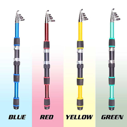 Combo Vara e Carretilha de Pesca Santa King - Kit Completo de Pesca com Vara Telescópica e Carretilha, Iscas, Anzóis, Conjunto de Vara para Viagem