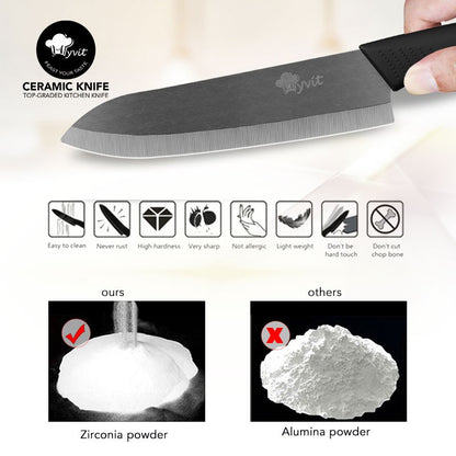 Conjunto de Facas de Cerâmica para Cozinha, 3 4 5 6 polegadas, Faca do Chef, Utilitária, para Fatiar, Cortar Frutas, Legumes, Comida de Bebê, para Descascar, Cabo Antiderrapante
