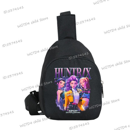 Bolsa de Peito Infantil New Kids KPop Demon Hunters Estampada Leve de Ombro Único Transversal Bolsa de Peito para Meninas Meninos Filme Quente