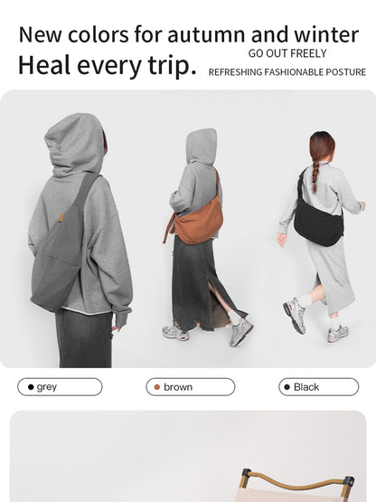 LEFF Simple Women's Crossbody Bag 2025 New Travel Casual Bag Outdoor Waterproof High Quality Shoulder Bag Uinsex Solid Colored