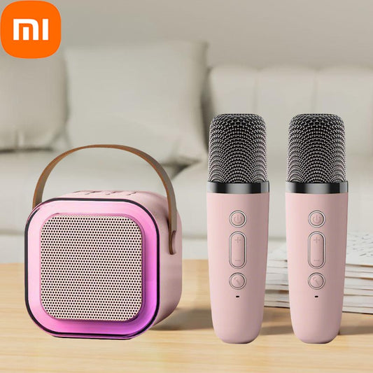 Caixa de Som Portátil Bluetooth Sem Fio Xiaomi K12 com 2 Microfones e Karaokê para Cantar em Família, Presente para Crianças