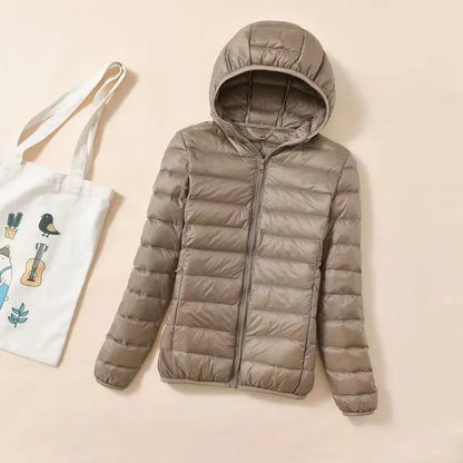 New Women Ultralight Thin Short Quilted Duck Down Jacket Lady Puffer Parkas Overcoat Autumn Winter Female Portable Outwear Coats