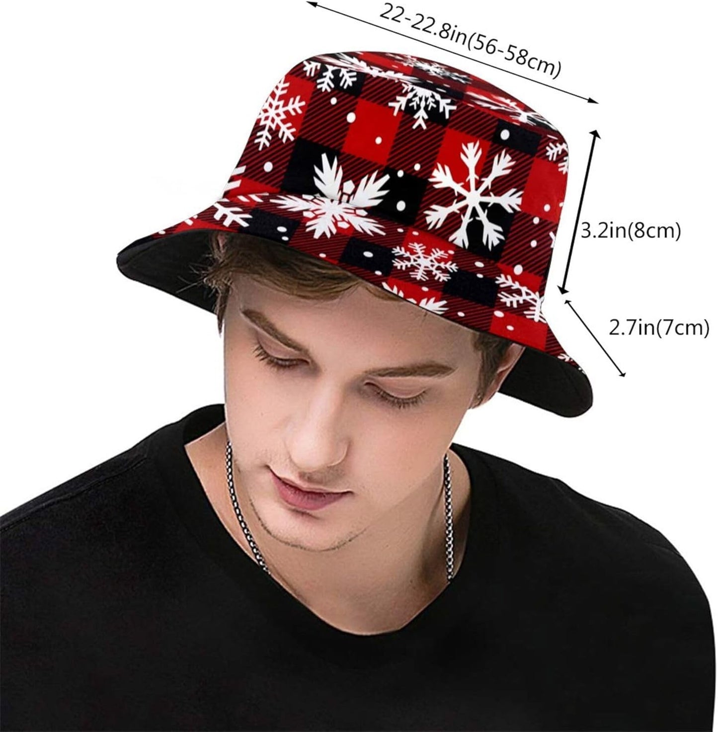 Funny Christmas Bucket Hat New Year Fisherman Hat for Women Men Packable Outdoor Travel Beach Sun Cap