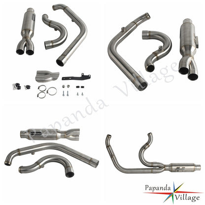 Motorcycle 2-into-1 Exhaust Pipe Muffler For Harley M8 Softail Low Rider S ST Fat Street Bob Standard Slim Deluxe FXLR 2018-2025