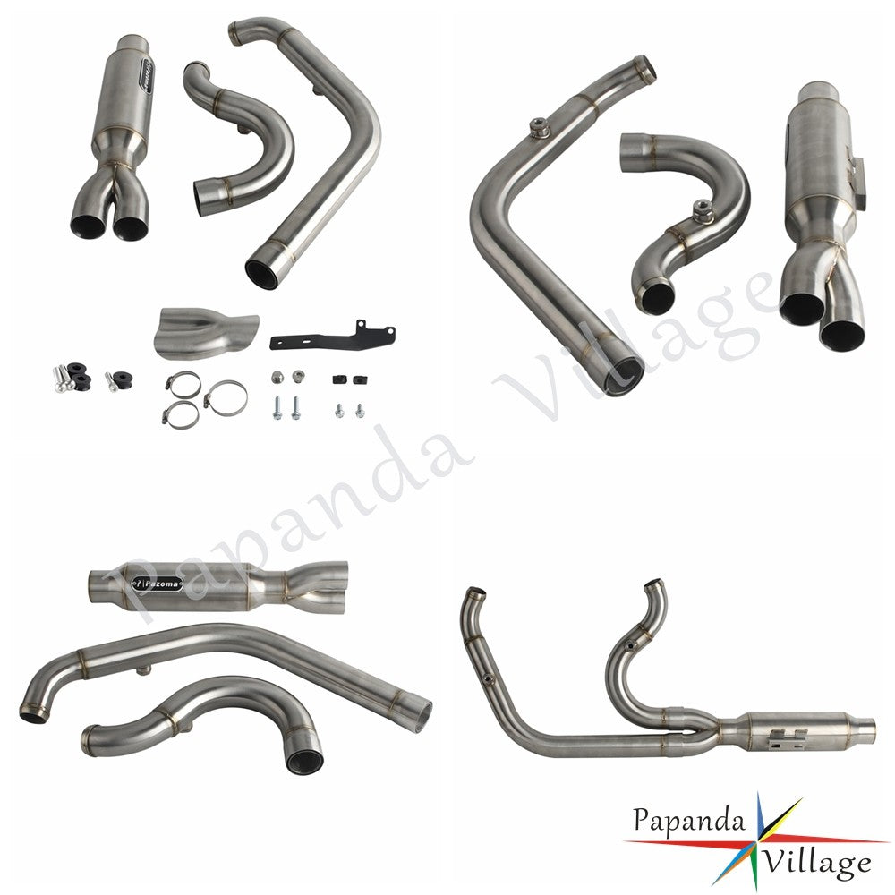 Motorcycle 2-into-1 Exhaust Pipe Muffler For Harley M8 Softail Low Rider S ST Fat Street Bob Standard Slim Deluxe FXLR 2018-2025