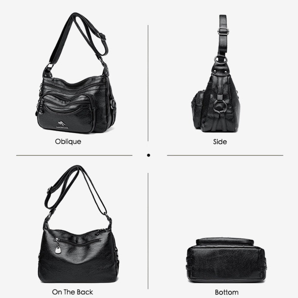 Top Quality Pu Leather Female Crossbody Multiple Pockets Bag Elegant Shoulder Bags for Women Casual Purses and Handbags Sac 2026