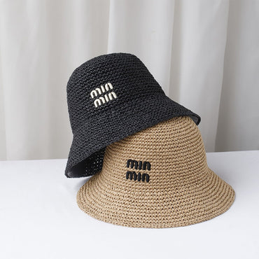 2025 Y2K beach Korean Straw Hat Summer Women Visor Bucket Hat Fisherman Hat Hand weaving Panama Girl Fishing handmade Sun Hats