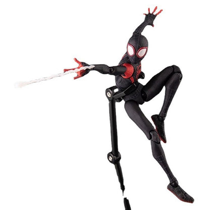 Bonecos de Ação Homem-Aranha Miles Morales 15cm Multi-Acessórios Super Herói Spiderman Estátuas Móveis Modelo Enfeites Colecionáveis