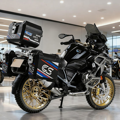 1:10 R1250GS Adventure Moto de Liga Leve Die Cast Modelo de Veículo Coleção Som e Luz Off Road Motocicleta Brinquedos Carro