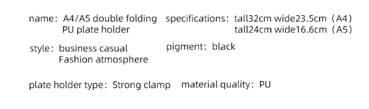 KOBEST A4 Leather Cover Writing Pad Board with Clip Business Office Supplies A5 Signature Folder for Students