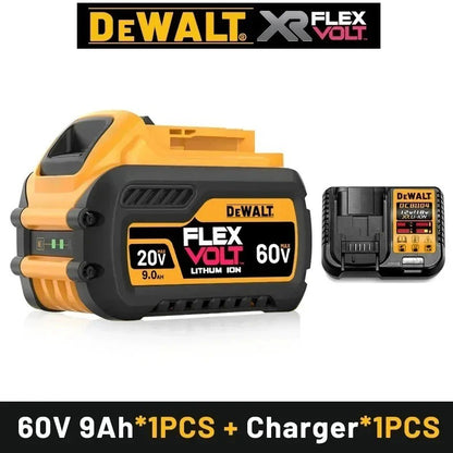 Bateria Original DeWALT 20V/60V 6Ah 9Ah MAX FlexVolt para Ferramenta Elétrica DCB606 DCB205 DCB206 DCB209 DCB182 com Carregador