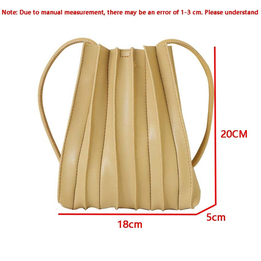 Summer Fashion New Crossbody Bag Women's PU Single Shoulder Mini Bag Luxury Versatile Pleated Casual Small Square Bag Handbags