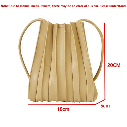Summer Fashion New Crossbody Bag Women's PU Single Shoulder Mini Bag Luxury Versatile Pleated Casual Small Square Bag Handbags