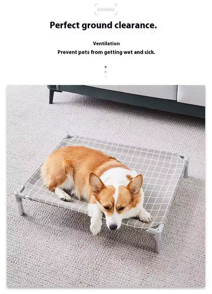 Cama Elevada para Pet de Aço Inoxidável - Estilo Militar para Todas as Estações Removível Lavável à Prova de Umidade para Cães e Gatos Pequenos