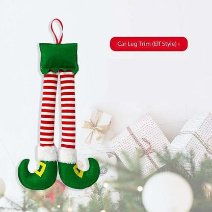 2024Ano Novo Natal Elfo Pernas de Papai Noel Acessórios de Carro Decoração de Natal para Casa Pingentes de Árvore de Natal Enfeites HappyGifts