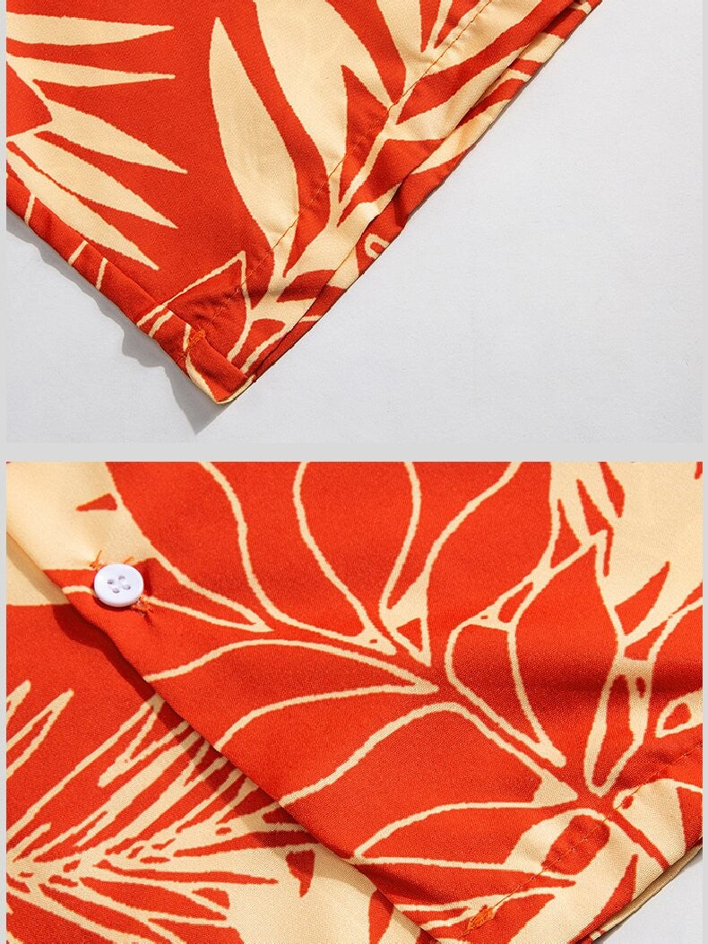 Summer men's floral shirt, designed in Hawaiian beach style, short sleeved casual shirt, ice silk quick drying loose top