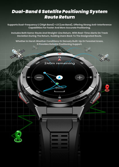 2025 AGPS New Men Smart Watch DIgital Military Sport Electronic Bluetooth 10 ATM Waterproof Diving Original Bracelet