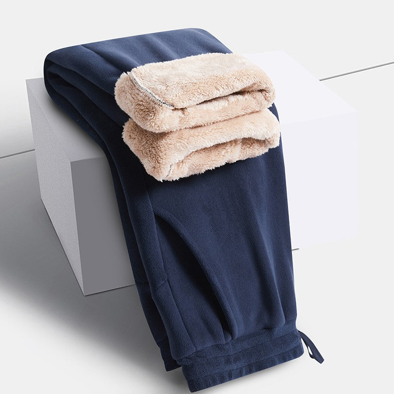 YJKVUR Unisex 2025 Winter New Oversize Pants Men Women Warm Fleece Liner Drawstring Trousers Casual Comfortable Gym Sweatpants