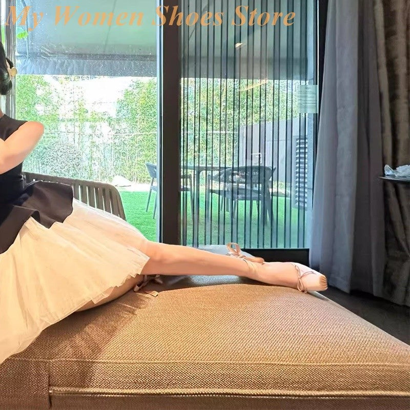 Satin Lace Up Women Pumps Square Toe Stiletto Thin High Heel Runway 2026 Autumn Spring Women Dress Shoes Handmade Pumps Knot