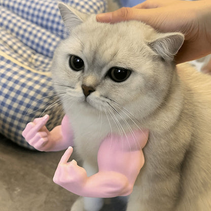 Braços Musculosos de Gato Impressos em 3D, Adereço Engraçado para Cosplay de Dedos, Capas de Braço e Pescoço Realistas para Fantasia de Festa de Halloween, Sessão de Fotos de Animais de Estimação