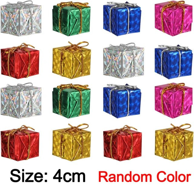 12/240x Christmas Foam Gifts Boxes Xmas Tree Hanging Pendants Colorful Candy Boxes Home Festival Party DIY Decoration Supplies