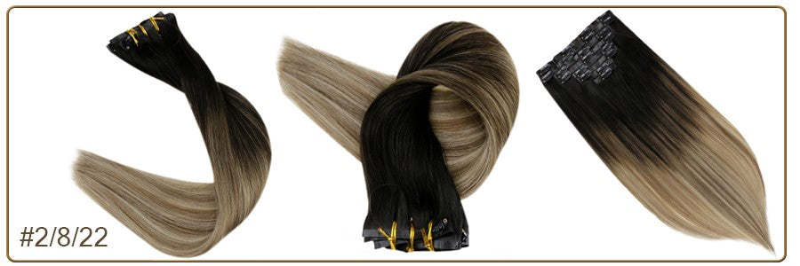 Full Shine PU Clip Hair Extensions Cabelo Humano Remy 100g Extensões Invisíveis Sem Costura de Cabelo Humano Clip-In Cor Balayage Loiro