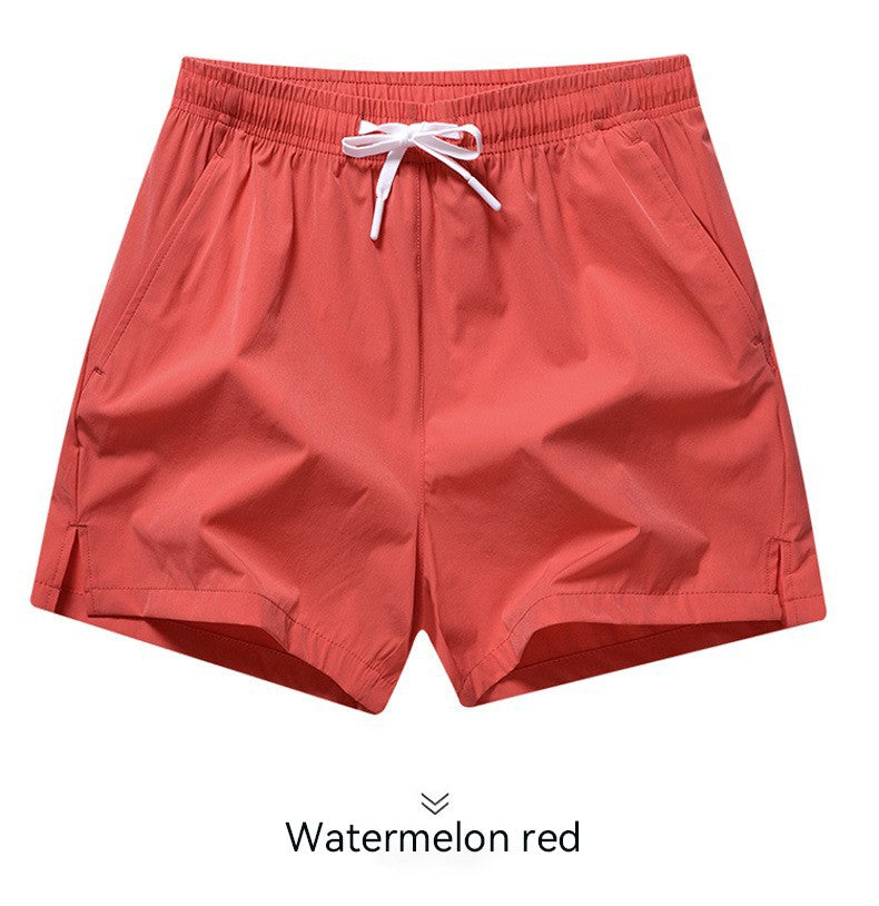 1pcs Summer Men Ice Silk Shorts Quick Drying Running Gym Pants Homme Surf Ventilate Drawstring Casual Outdoor Sport Couple Short