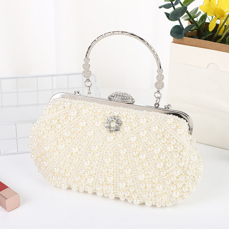 New handcrafted beaded shell pearl evening bag elegant socialite's handbag for outings gatherings and parties fashionable sin