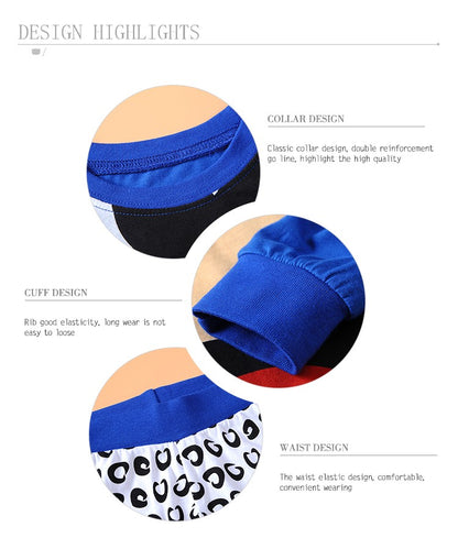 New Spring Autumn Classics Blue Mickey Children's Clothing Sets Girl Boy Sleepwear Clothes Kids Pajamas Set Baby Girls Pyjamas