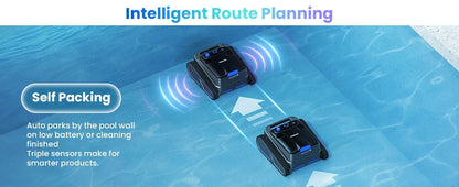 2025 Upgraded Y50 Auto Swimming Pool Cleaner Powerful Cordless Robotic Cleaner with 4 Motors Self-Parking for Above Ground Pools
