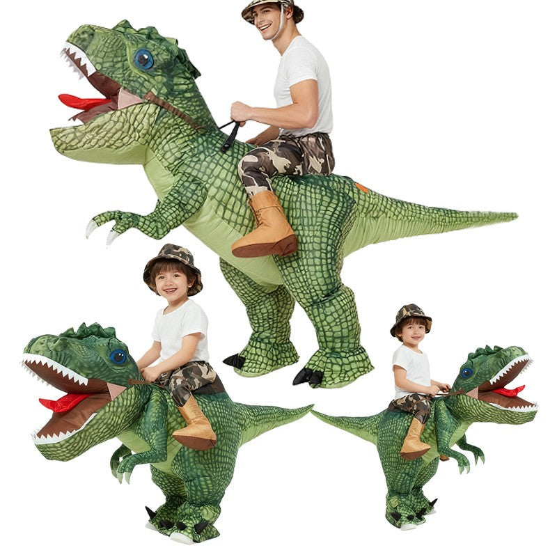 Animal Cartoon Riding Tyrannosaurus Rex Inflatable Costume Adult Children Chase Game Dinosaur Role Playing Halloween Party