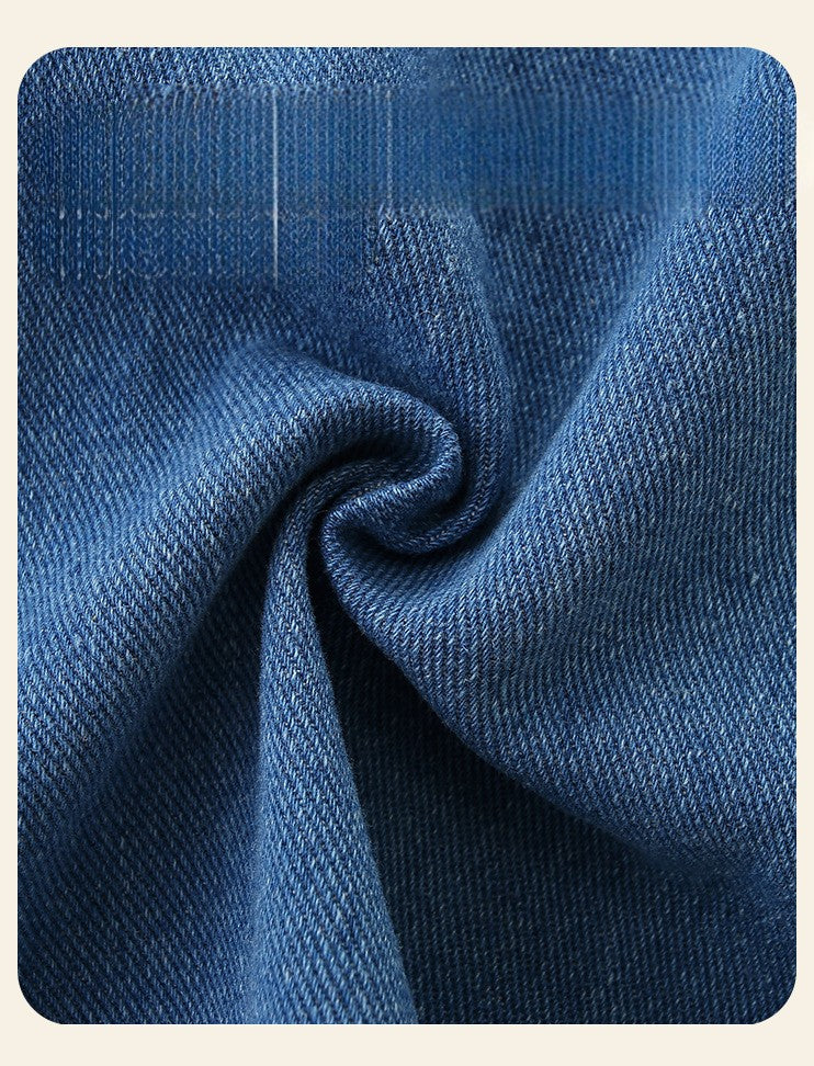 New Girls' Dress  Round Neck Children's Princess Dress Denim Fabric Toddler Kids Clothing 4-8Y