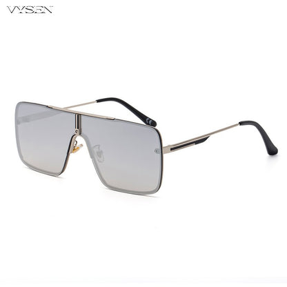 Óculos de sol quadrados oversized para homens, armação grande, 2025, design de marca de luxo, armação de metal, óculos de sol masculinos, óculos retrô