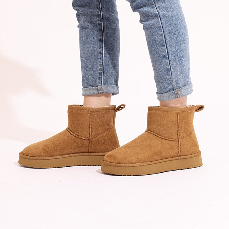 Comwarm Winter Snow Boots For Women Thick Bottom Plush Fluffy Snow Boots Comfort House Fur Boots Non-Slip Platform Cotton Shoes